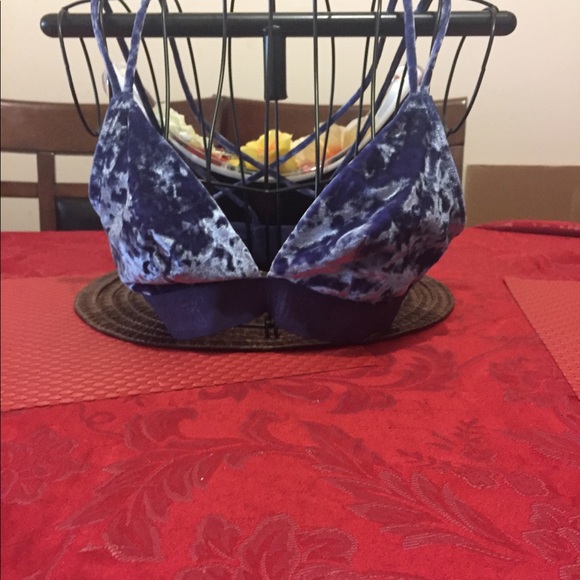 NWOT VSPINK BLUE VELVET BRALETTE SOLD - Picture 2 of 4